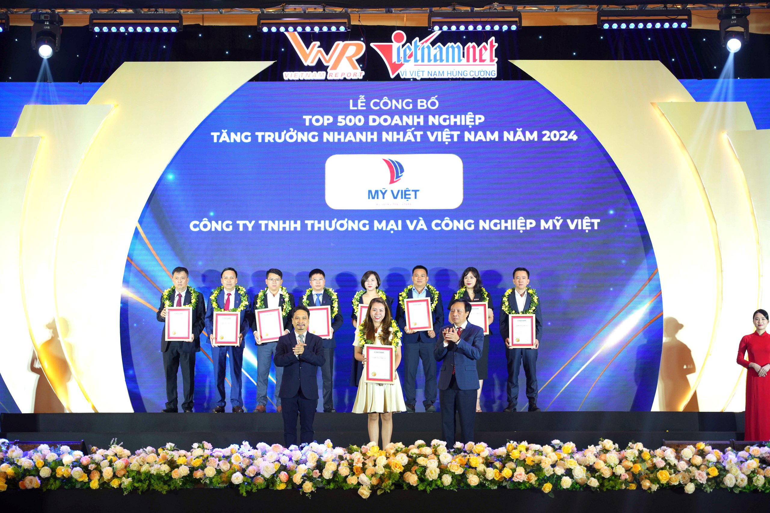 Mỹ Việt lọt Top 500 Doanh nghiệp tăng trưởng nhanh nhất Việt Nam 2024